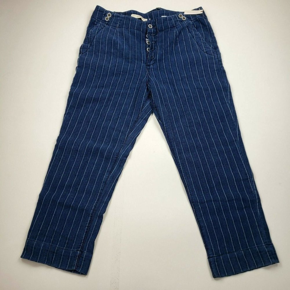 Pilcro Letterpress Striped Work Ankle Capri Pants